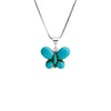 Adorable Magnesite Turquoise Sterling Silver Petite Butterfly Necklace