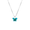 Adorable Magnesite Turquoise Sterling Silver Petite Butterfly Necklace