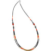Stunning Nepal Onyx and Coral Ancient Design Multistrand Necklace