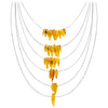 Swinging Baltic Honey Cognac Amber Sterling Silver Waterfall Necklace 17"