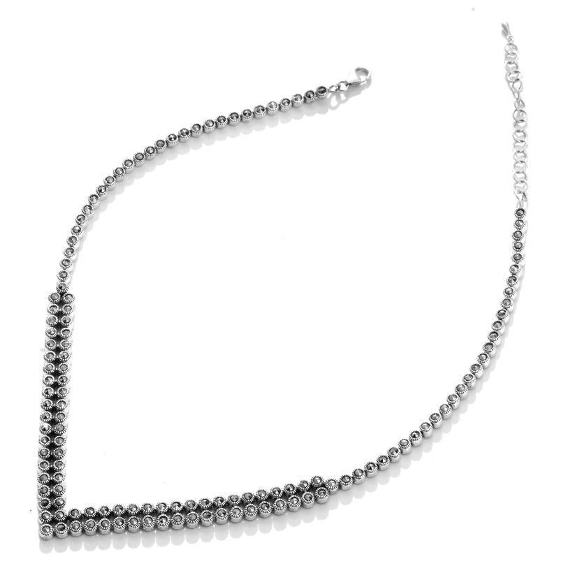 Elegant Vintage Style Marcasite Sterling Silver Statement Necklace