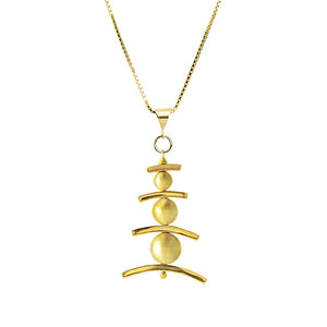 Karen London Contemporary Fish Bone Design Brass Necklace 16" - 18"