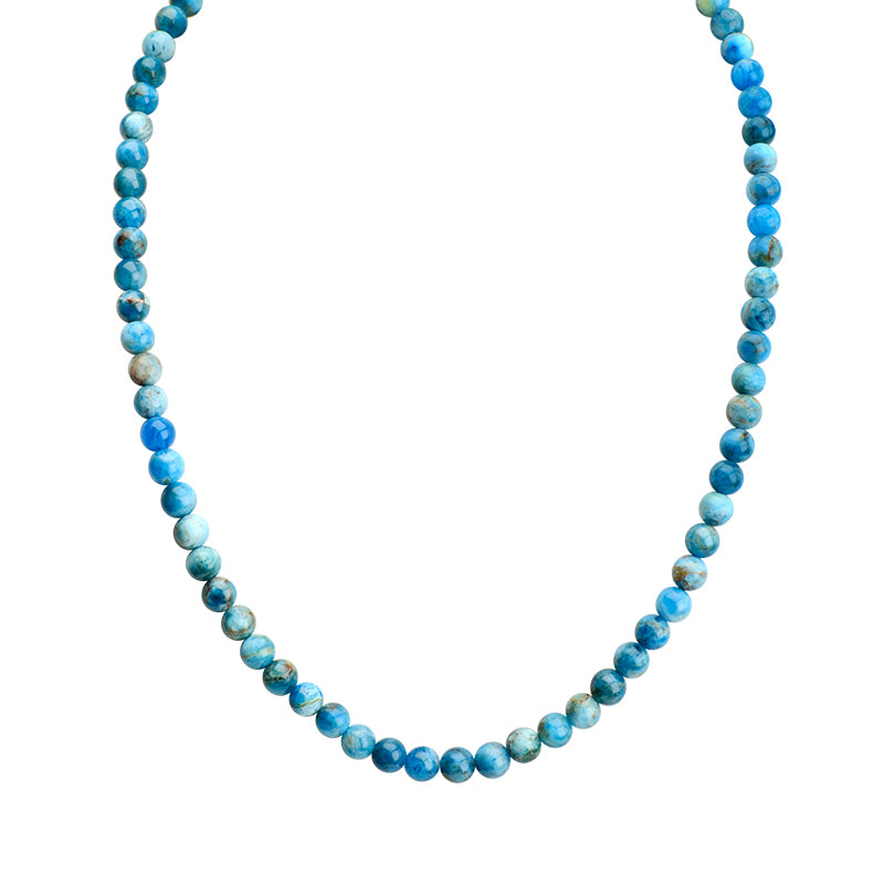 Gorgeous Hues of Blue Apatite Single Strand Sterling Silver Necklace