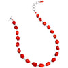 Lovely Red Coral Small Stone Sterling Silver Toggle Necklace