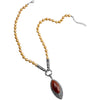 Stunning Art Deco Style Carnelian Marcasite and Fresh Water Pearl Sterling Silver Statement Necklace