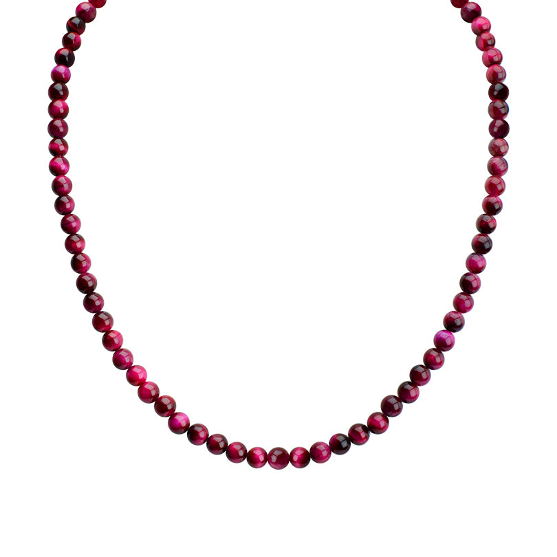Delicious Hues of Red Tiger's Eye Sterling Silver Necklace