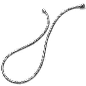 Bali Weave 5mm Sterling Silver Barrel Clasp Statement Necklace