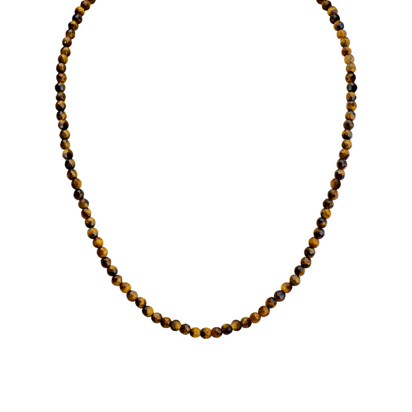 Single Strand Faceted Tiger's Eye Necklace 16" - 18"