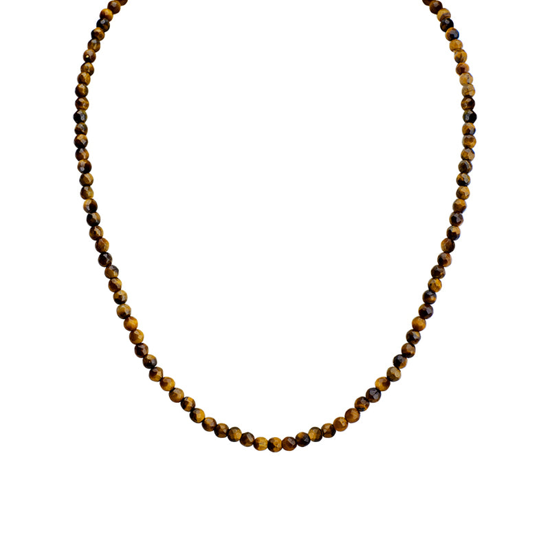 Single Strand Faceted Tiger's Eye Necklace 16