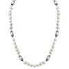 Gorgeous White Pearls with Sterling Silver Accents Statement Necklace