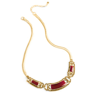 Simple Elegance Carnelian 14kt Gold Plated Statement Necklace