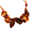 Gorgeous Baltic Amber Cognac Stones Flower Statement Necklace