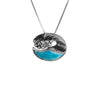 Larimar Ocean Wave Bursting with Crystals Sterling Silver Necklace