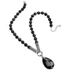 Dramatic Black Onyx with a Garland of Marcasite Flowers Sterling Silver Statement Necklace