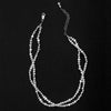 Lovely White Fresh Water Pearl Double Strand Sterling Silver Necklace 16" - 18"