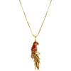Beautiful Golden Red Parrot Marcasite Gold Plated Necklace