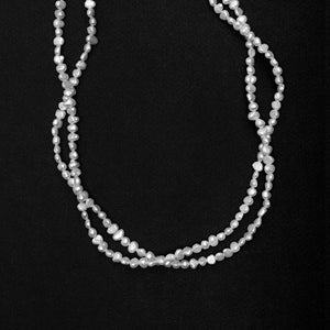 Lovely White Fresh Water Pearl Double Strand Sterling Silver Necklace 16" - 18"
