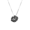 Beauty Rose on Italian Rhodium Plated Sterling Silver Necklace