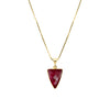 Dramatic Ruby-Red Corundum Gold Plated Necklace