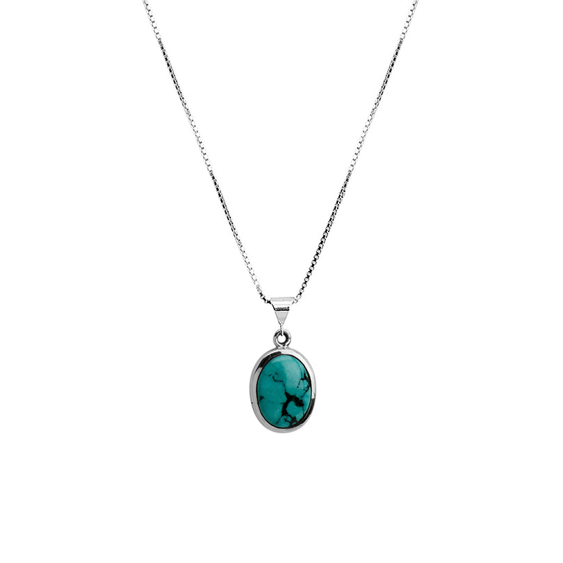 Genuine Petite Turquoise Sterling Silver Necklace