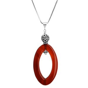 Balinese Style Carnelian Sterling Silver Necklace