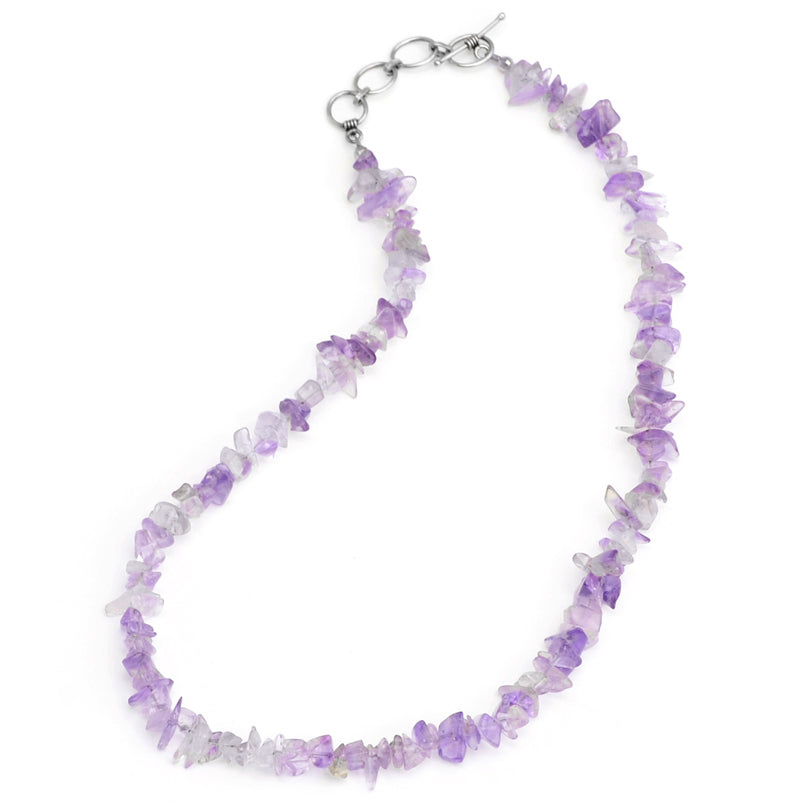 Beautiful Lavender Amethyst Sterling Silver Toggle Clasp Necklace
