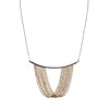18kt Tri-Color Gold Draped Waterfall Sterling Silver Italian Statement Necklace