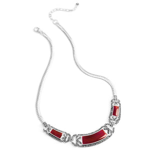 Stunning Carnelian and Marcasite Sterling Silver Statement Necklace