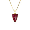 Dramatic Ruby-Red Corundum Gold Plated Necklace