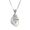Baroque Style Pearl with Crystal Accents Sterling Silver Necklace