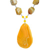 Vibrant Sunshine Yellow Agate Sterling Silver Statement Necklace