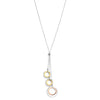 18kt Tri-Color Gold and Rhodium Plated Italian Sterling Silver Circles Necklace