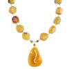 Gorgeous Golden Agate Sterling Silver Statement Necklace