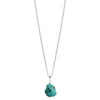 Large Chunky Turquoise Nugget Silver Plated Rolo Chain 25"