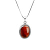 Clear Cherry Baltic Amber Sterling Silver Necklace