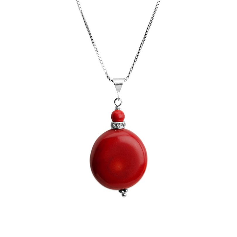 Beautiful Bamboo Coral Sterling Silver Necklace