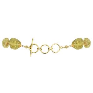 Glamorous Faceted Lemon Quartz Gold Filled Necklace - 19"-20.5"