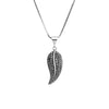 Elegant Marcasite Sterling Silver Leaf Necklace 16" - 18"