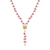 Charming, Delicate Faceted Pink Quartz Gold Filled Butterfly Necklace