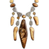 Stunning Desert Jasper, Picture Agate and Drusy Sterling Silver Statement Necklace