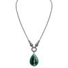 Stunning Emerald Green Agate Marcasite Sterling Silver Statement Necklace 18"