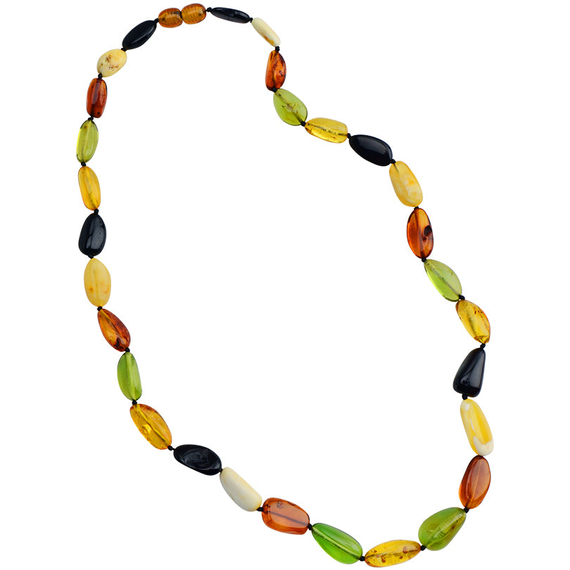 Gorgeous Caribbean Green and Mixed Colors Baltic Amber Necklace 20"
