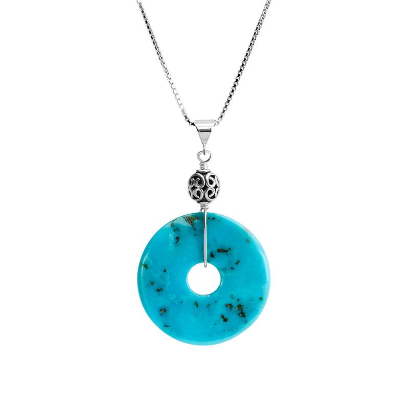 Natural Arizona Turquoise Sterling Silver Necklace