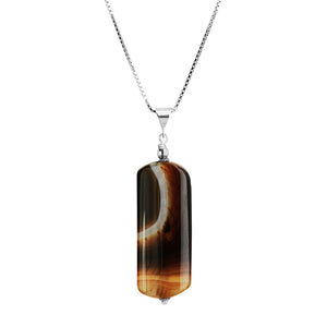 Beautiful Banded Carnelian Sterling Silver Necklace