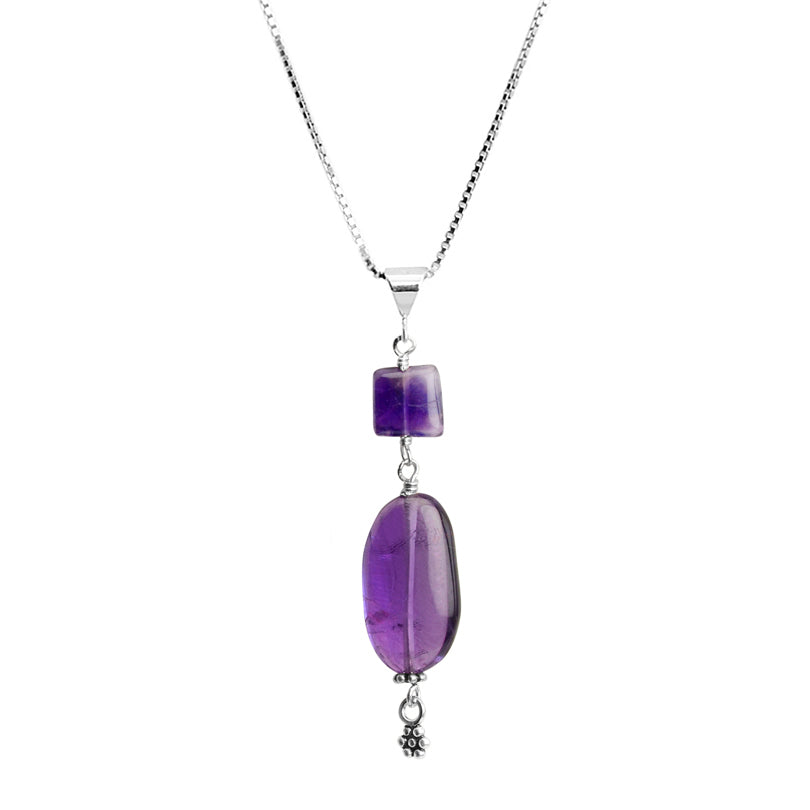 Beautiful Amethyst Sterling Silver Necklace