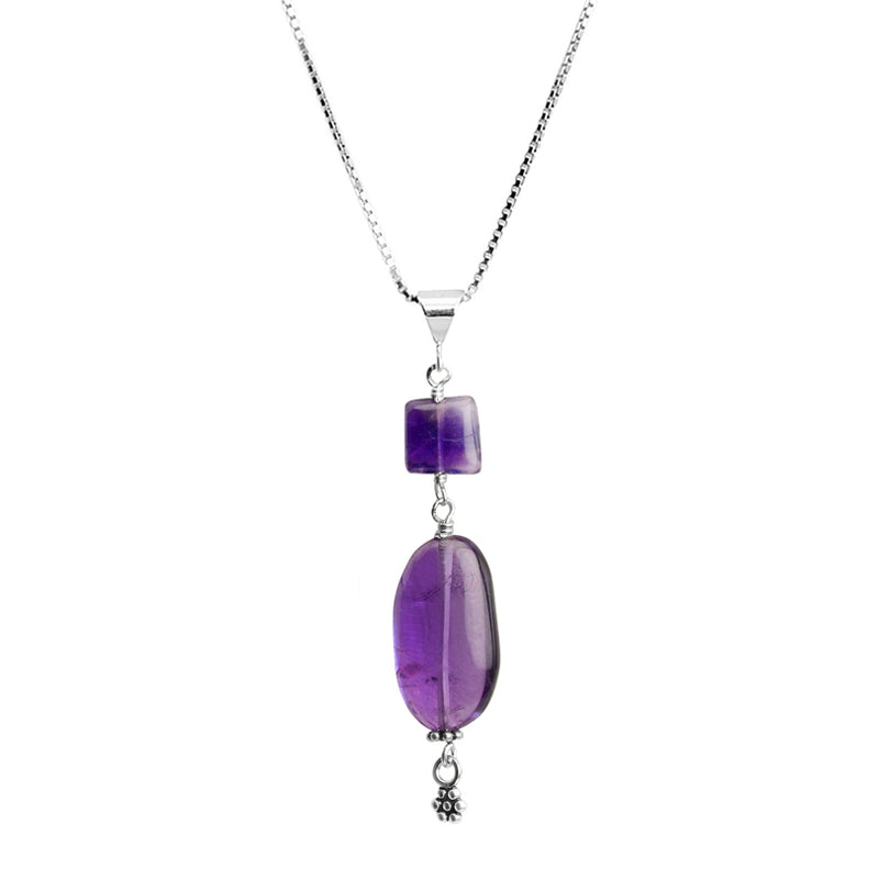 Beautiful Amethyst Sterling Silver Necklace