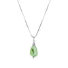 Beautiful Sea Foam Green Prehnite With Sparkling Crystal Accent Sterling Silver Necklace