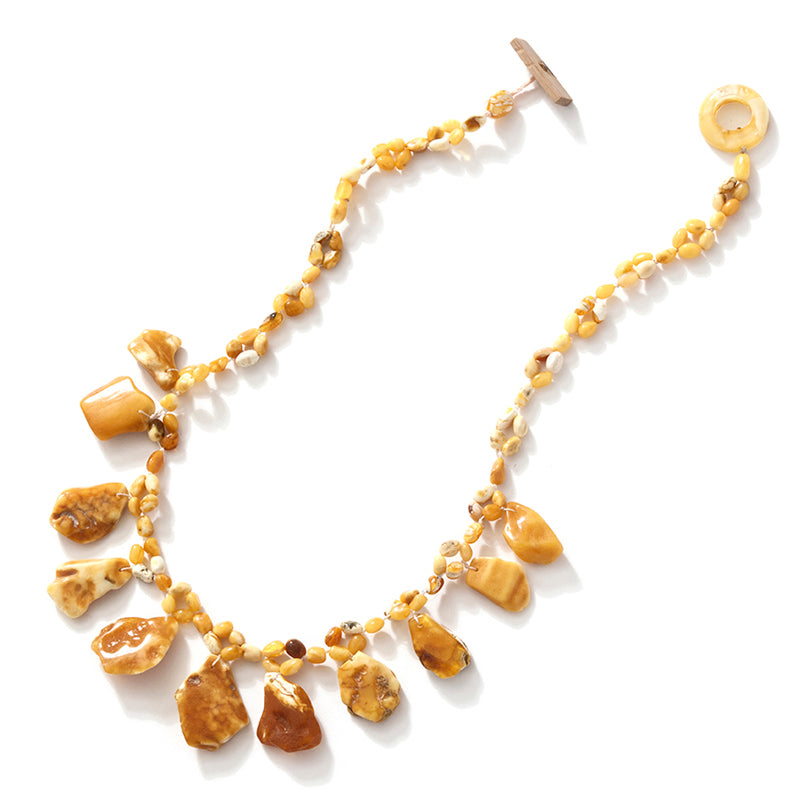 Dancing Butterscotch Amber Swinging Drops Statement Necklace