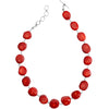 Vibrant Bold Coral Nuggets Sterling Silver Toggle Statement Necklace
