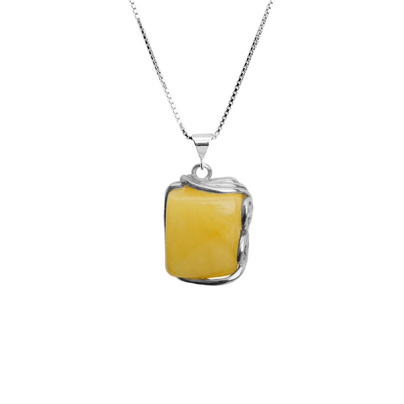 Petite Baltic Butterscotch Amber Sterling Silver Necklace